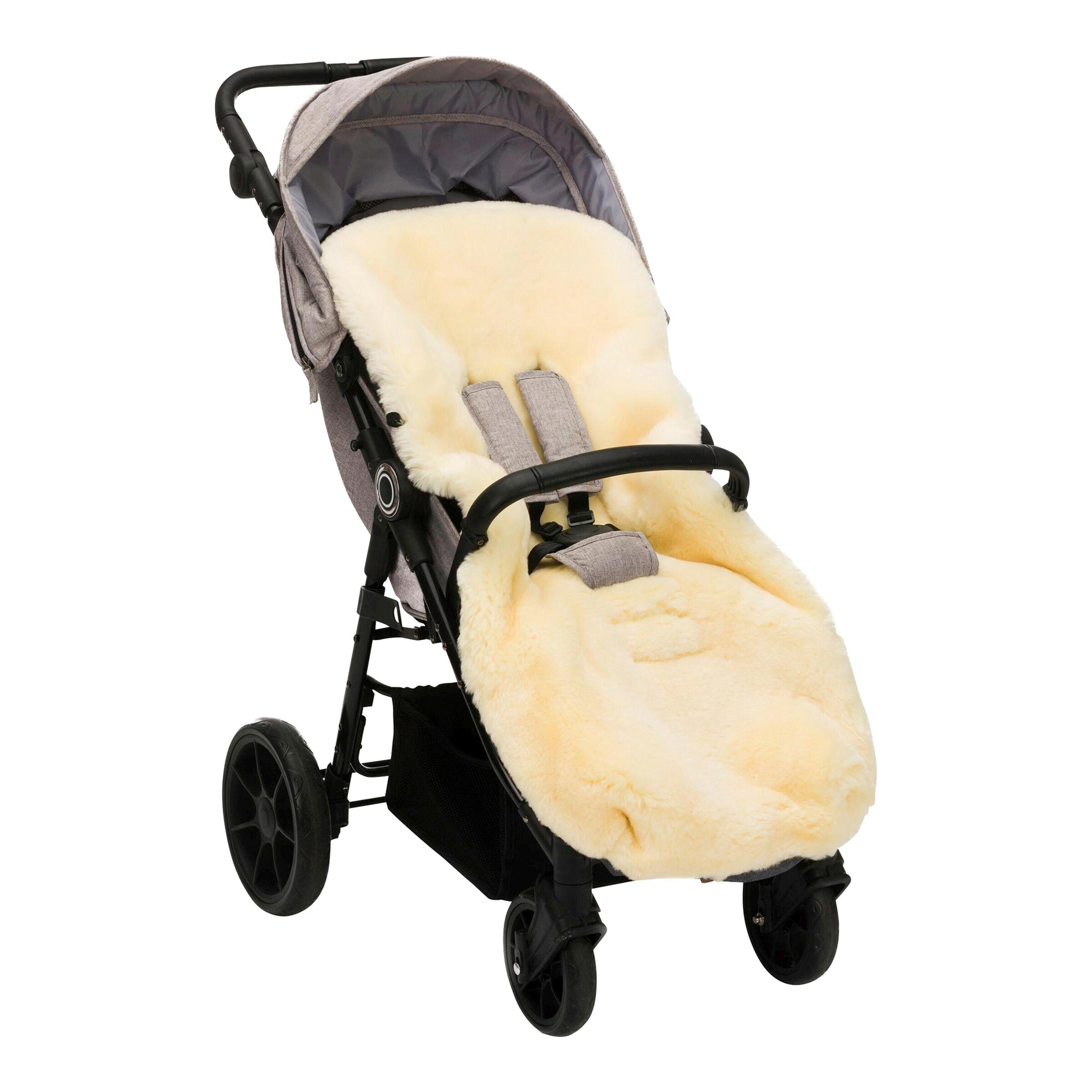 babycab Winterfußsack Lammfell Lille Wool für Kinderwagen, Buggy braun