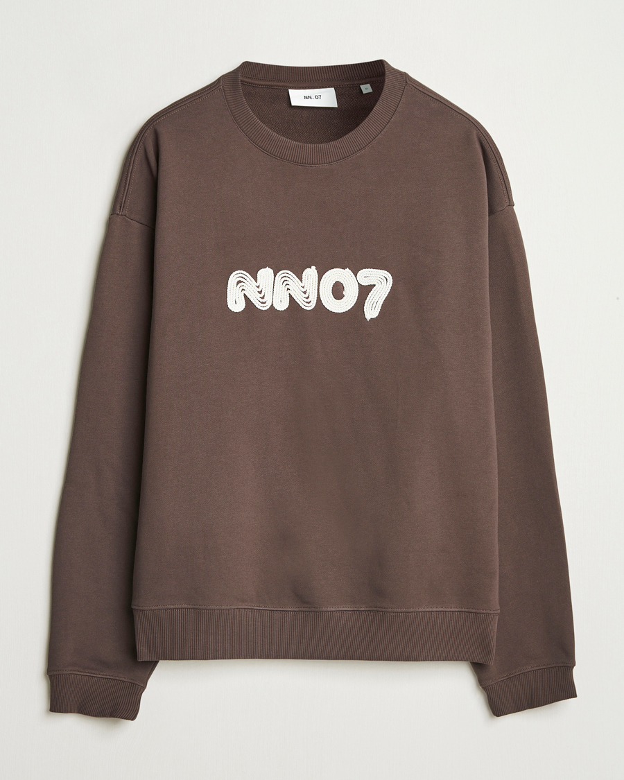 NN07 David Rope Logo Crew Neck Sweatshirt Coffee