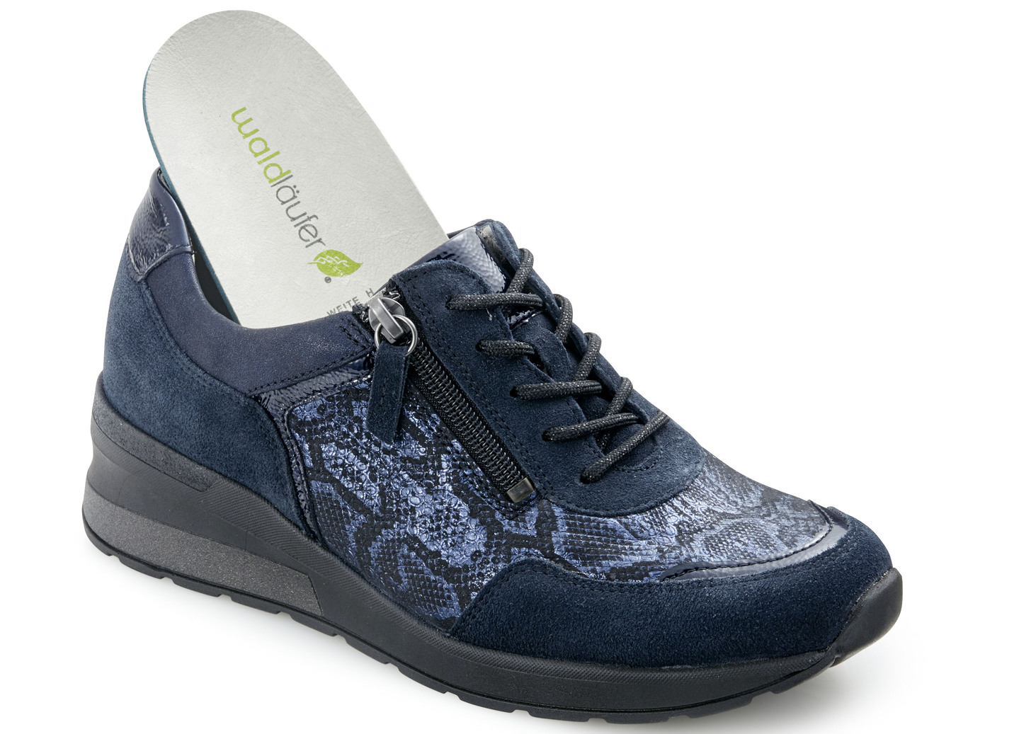 Waldläufer Schnürschuh aus interessantem Materialmix