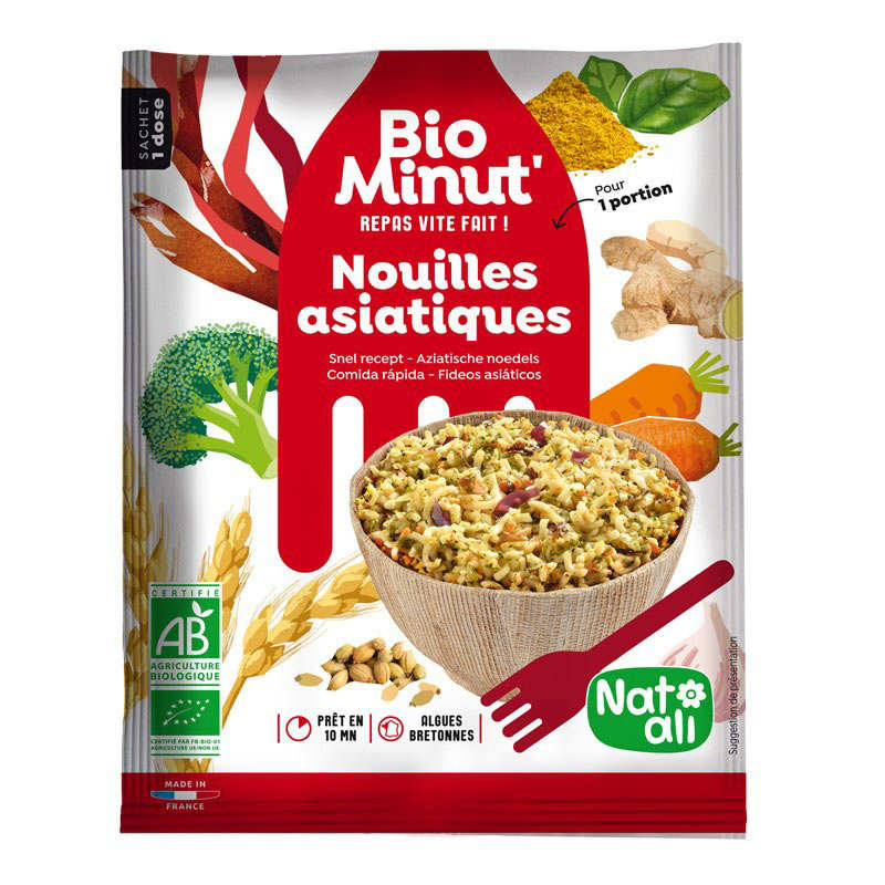 BioMinut Nouilles asiatiques - repas rapide bio en sachet