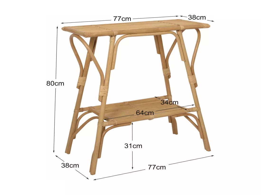 Console en Rotin Naturel