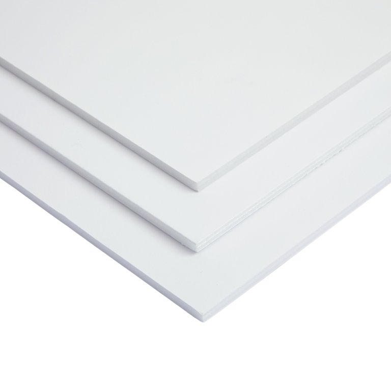 Hartschaumplatte papierkaschiert weiß