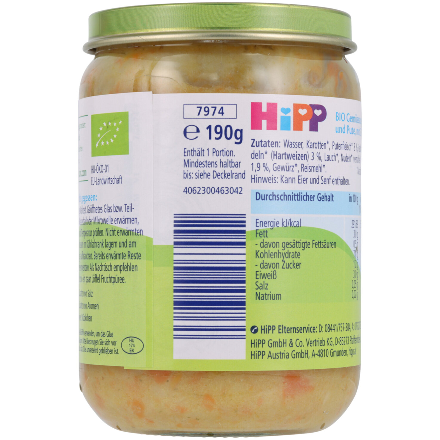 Hipp Gemüsesuppe mit Pute 8+ Monate