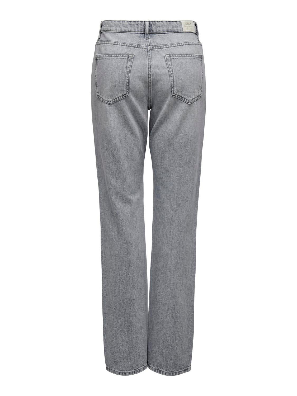 ONLJACI Mittlere Taille Gerade geschnitten Jeans Medium Grey Denim