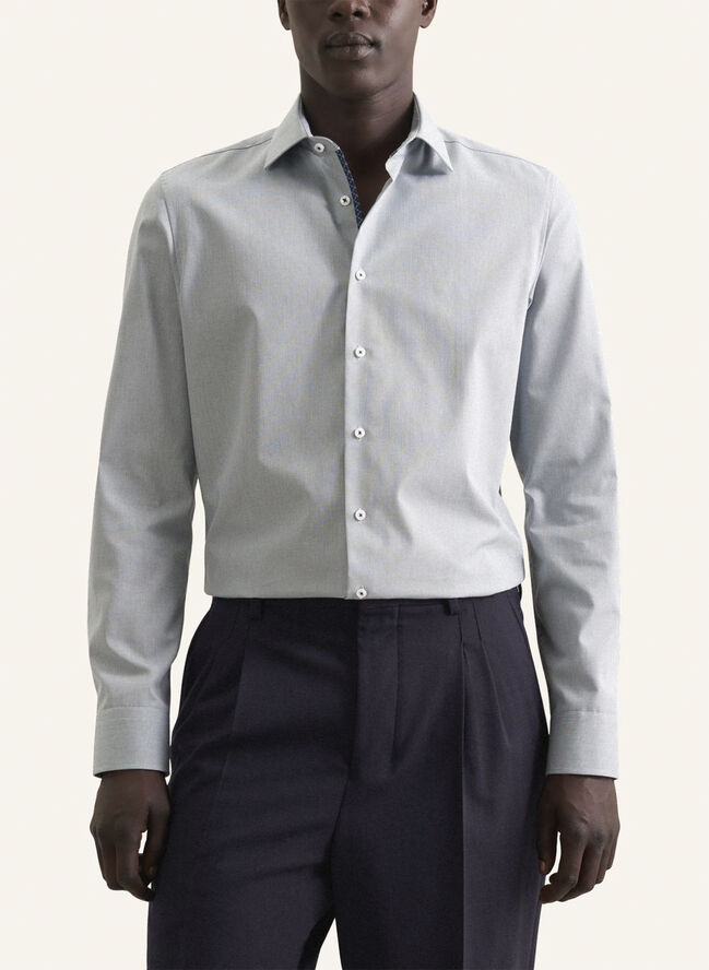 Seidensticker Business Shirt Slim Long sleeve Kent-Collar Structure Green