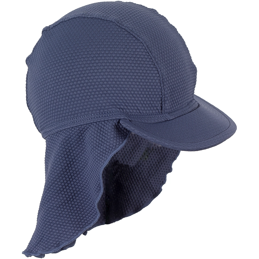 Sterntaler Schirmmütze mit Nackenschutz Struktur blau