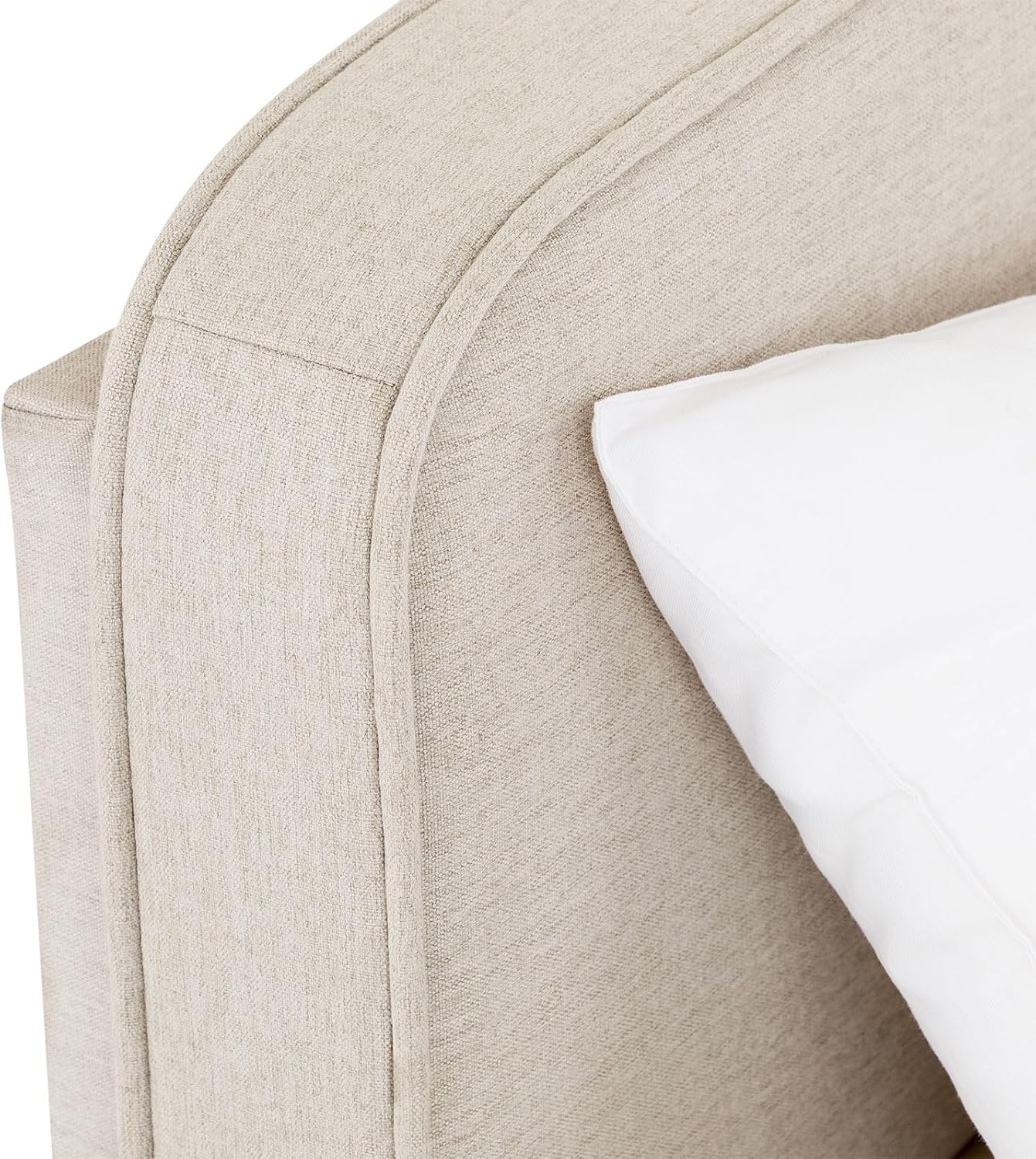 LATINI Polsterbett mit höhenverstellbarem Kopfteil, 180x200 cm, Beige - Doppelbett inklusive Lattenrost, ideal für zwei Personen, Bettgestell stabil und bequem, modernes Design für jedes Schlafzimmer