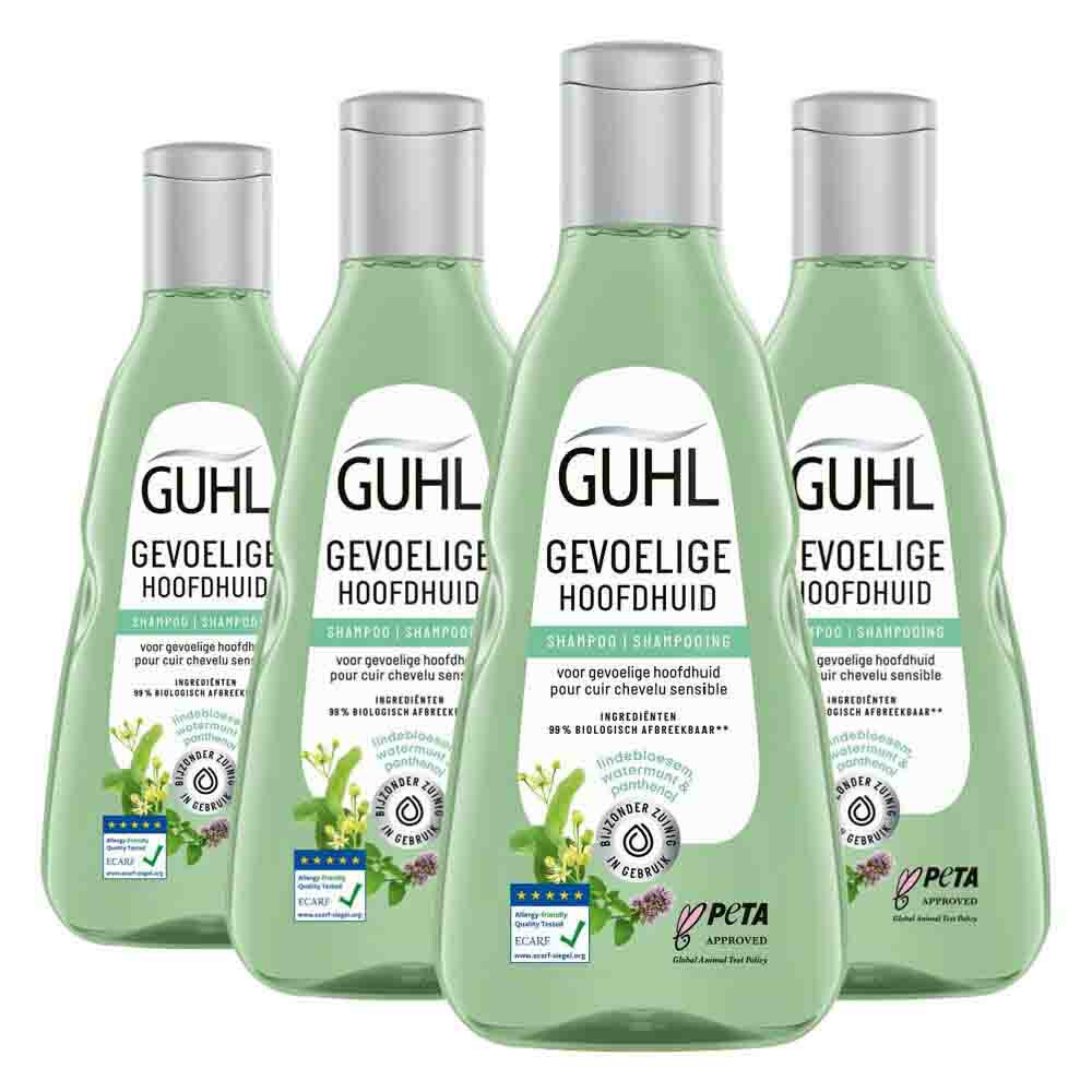 4x Guhl Shampoo Gevoelige Hoofdhuid250 ml