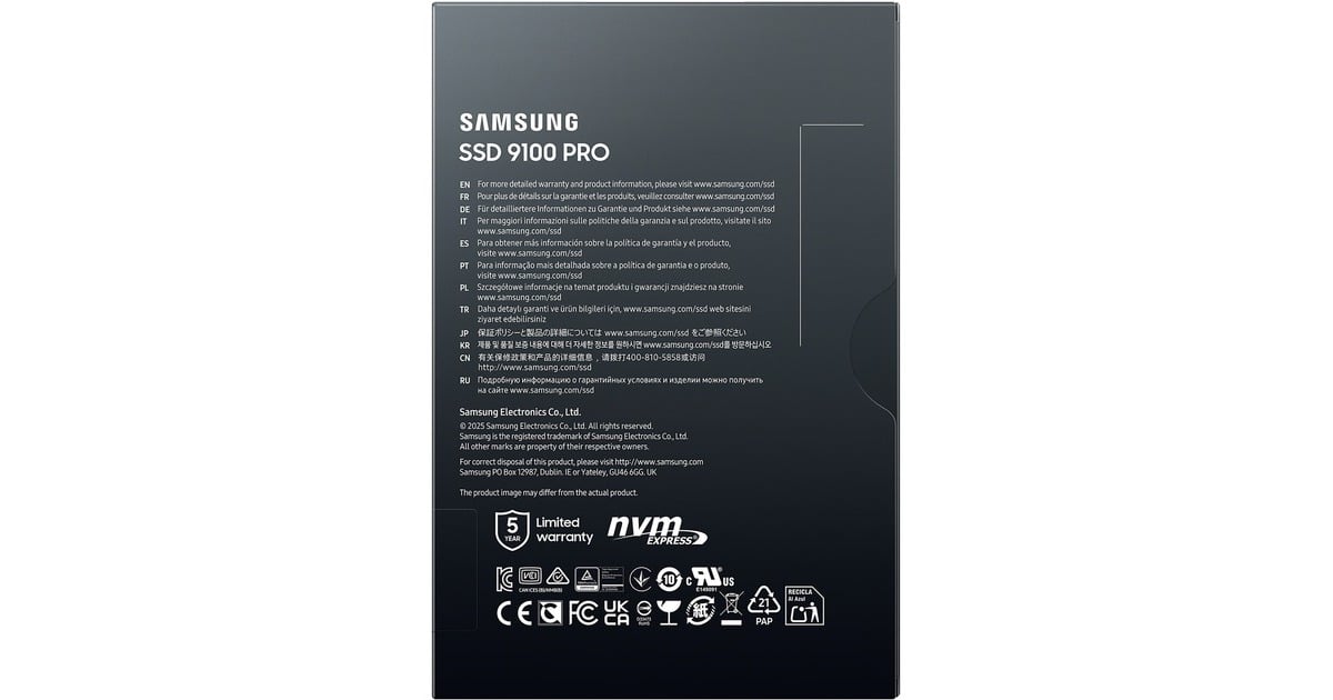 SAMSUNG9100 PRO 4 TB SSD  (MZ-VAP4T0BW, PCIe Gen 5.0 x4, NVMe 2.0)