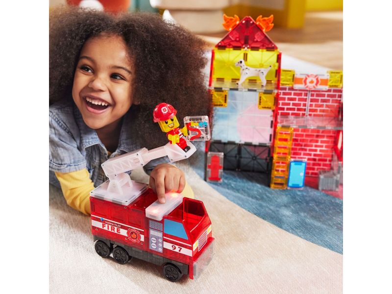 Magna-Tiles Fire Station 50 Teile Bau-Set mit 50 magnetischen Teilen