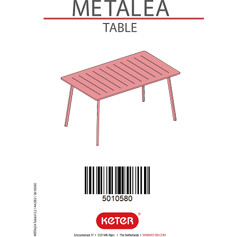 Metalea havebord med 4 Metalina havestole