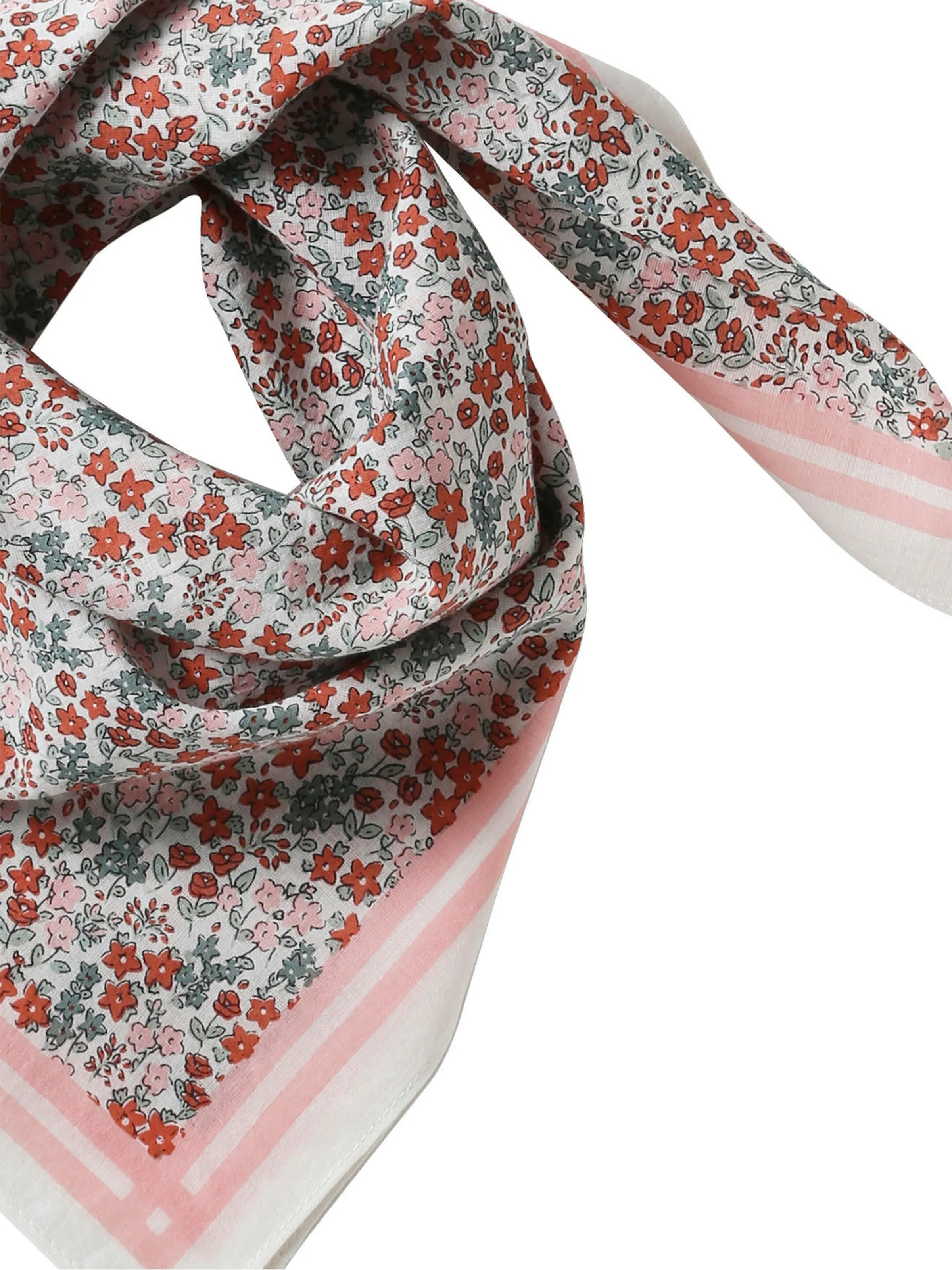 Vertbaudet Mädchen Halstuch mit Blumenprint rosa/grün geblümt