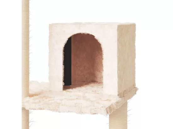 Arbre à chat avec griffoirs en sisal Crème 119 cm