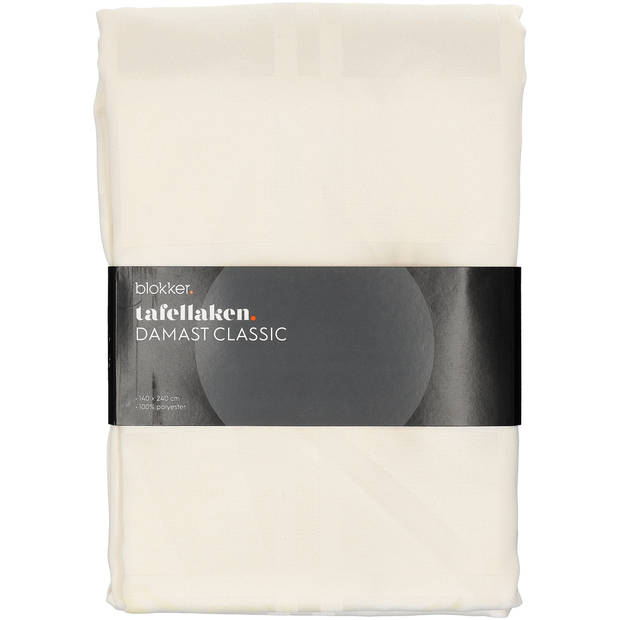 Blokker Tafelkleed Damast Classic - 140x240 cm - Wit