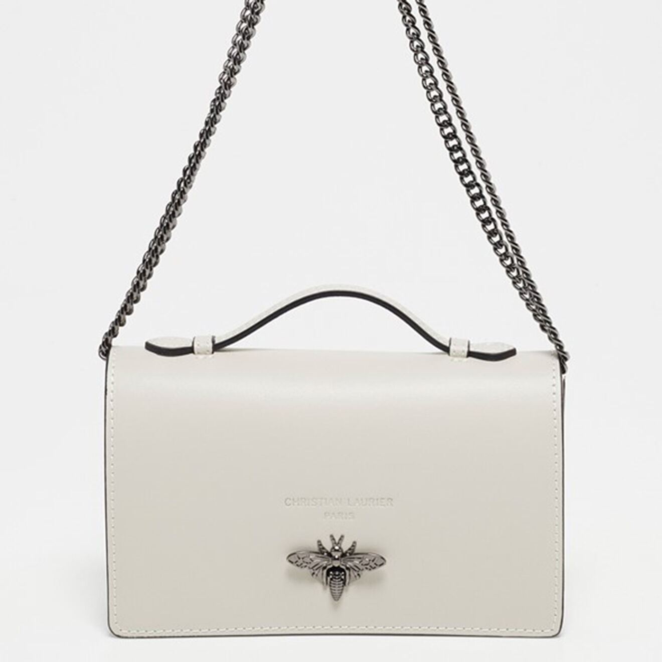 Christian Laurier Sac bandoulière en Cuir Stacy beige - 22x12x4 cm