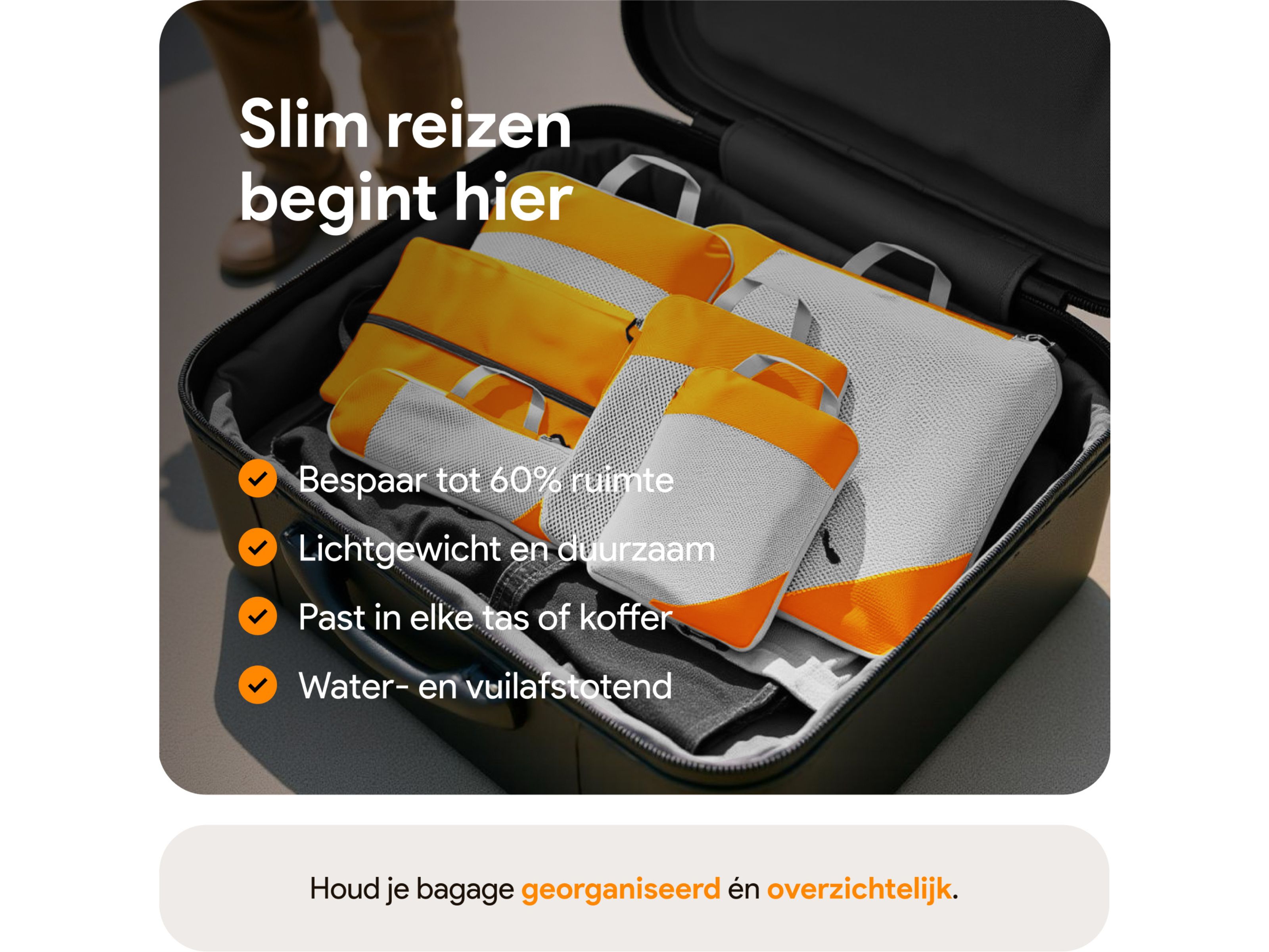 Thousandtravelmiles Orange Packing Cubes - Set van 6
