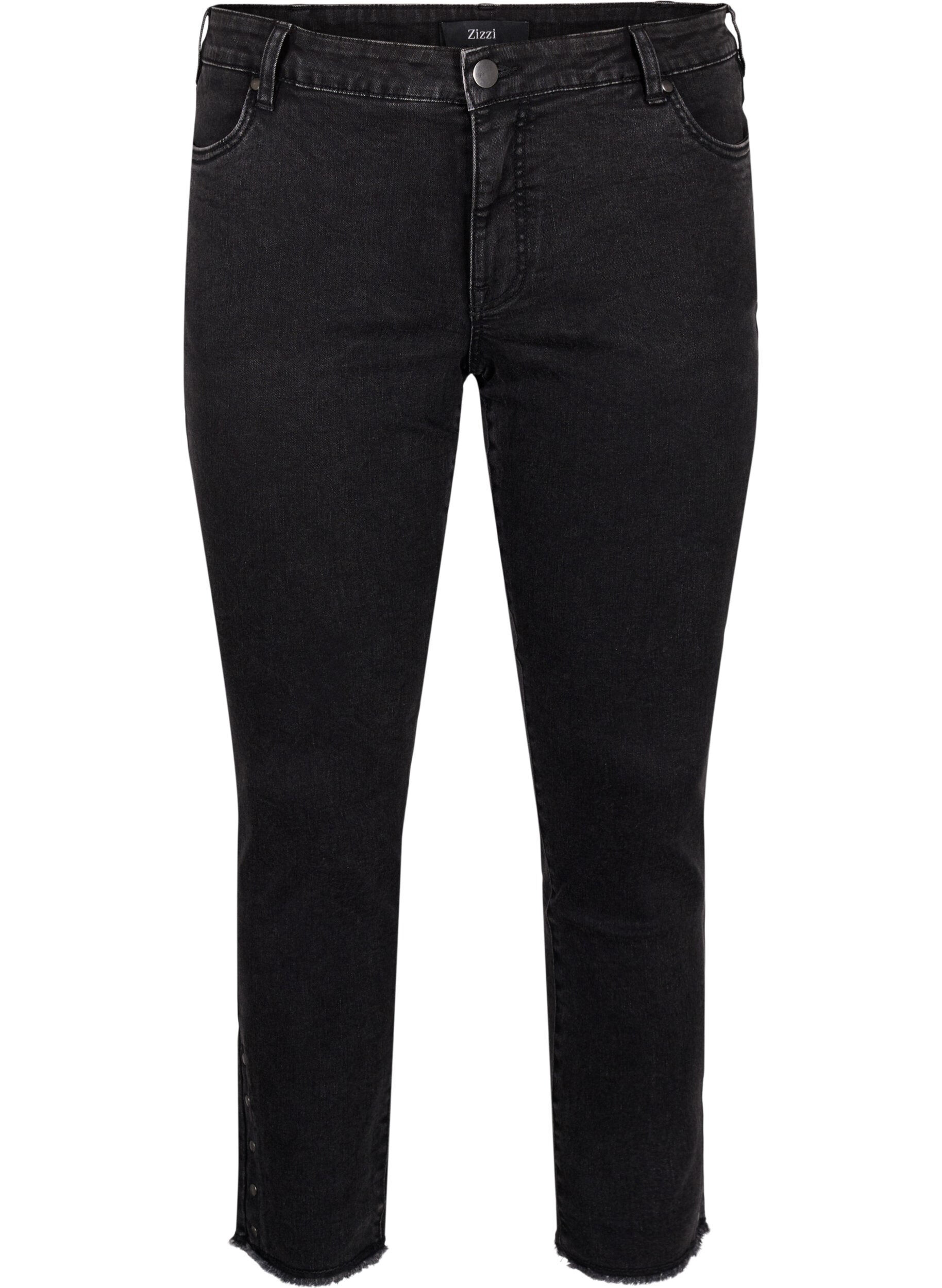 Cropped Emily jeans med rå kant forneden