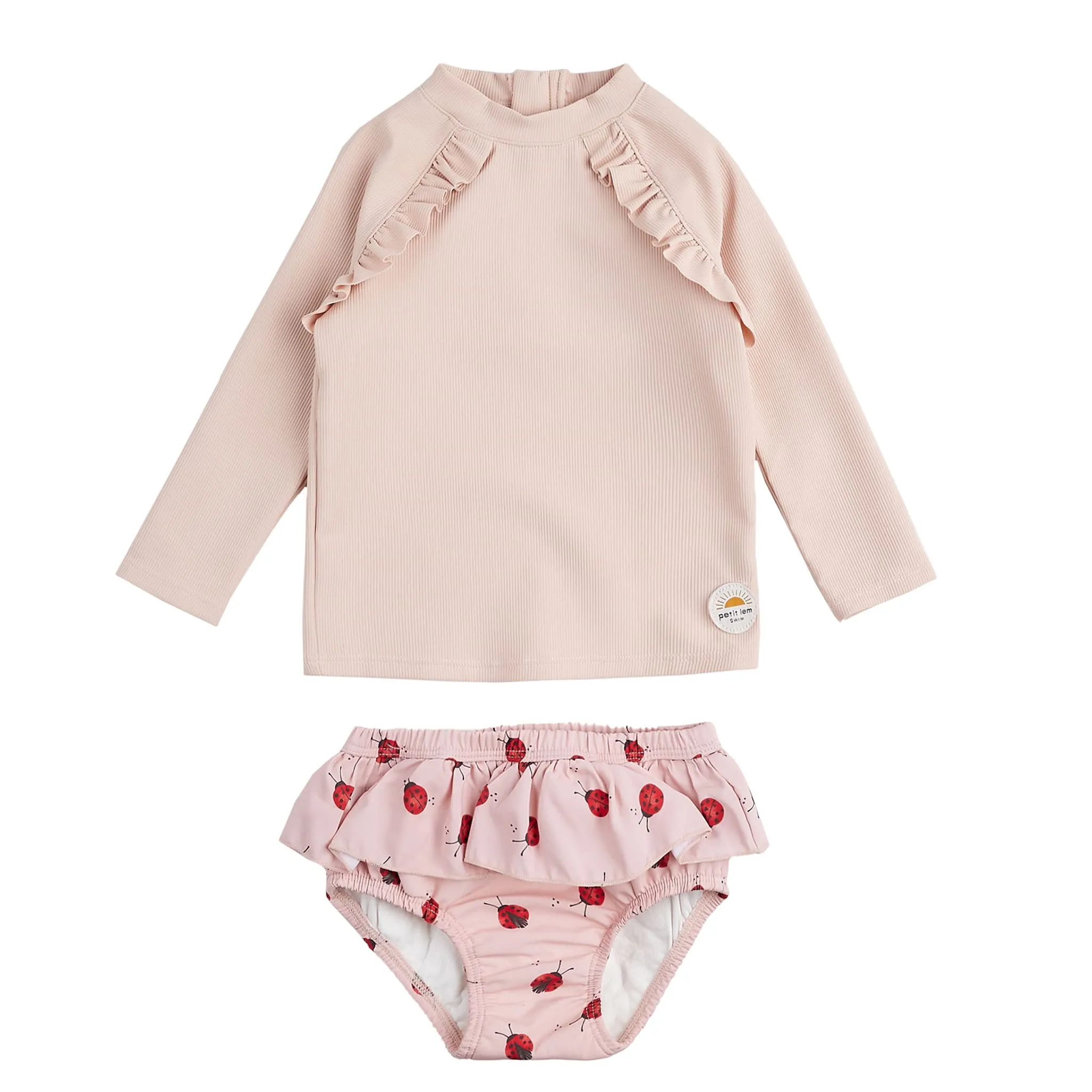 Petit Lem Maillot UV Manches Longues 2 Pièces Côtelé 6-24mois