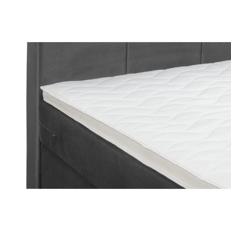 Boxspring Liv geblokt - grijs - 120x200 cm - ronde poot