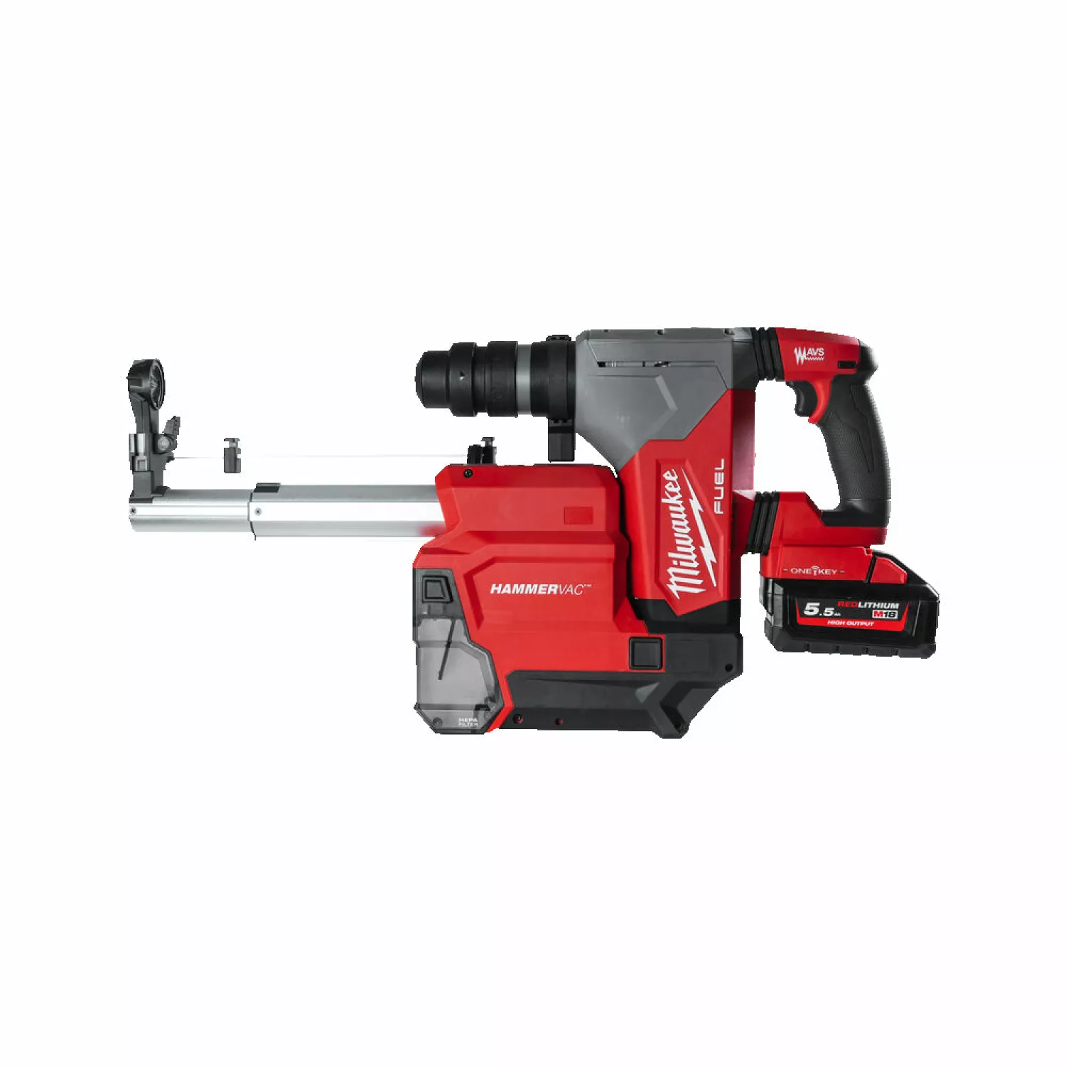 Milwaukee M18 ONEFHPXDEL-552C 18V Li-Ion Accu SDS-plus combihamer incl. stofafzuiging set (2x 5.5Ah accu) in HD box - 5J - koolborstelloos