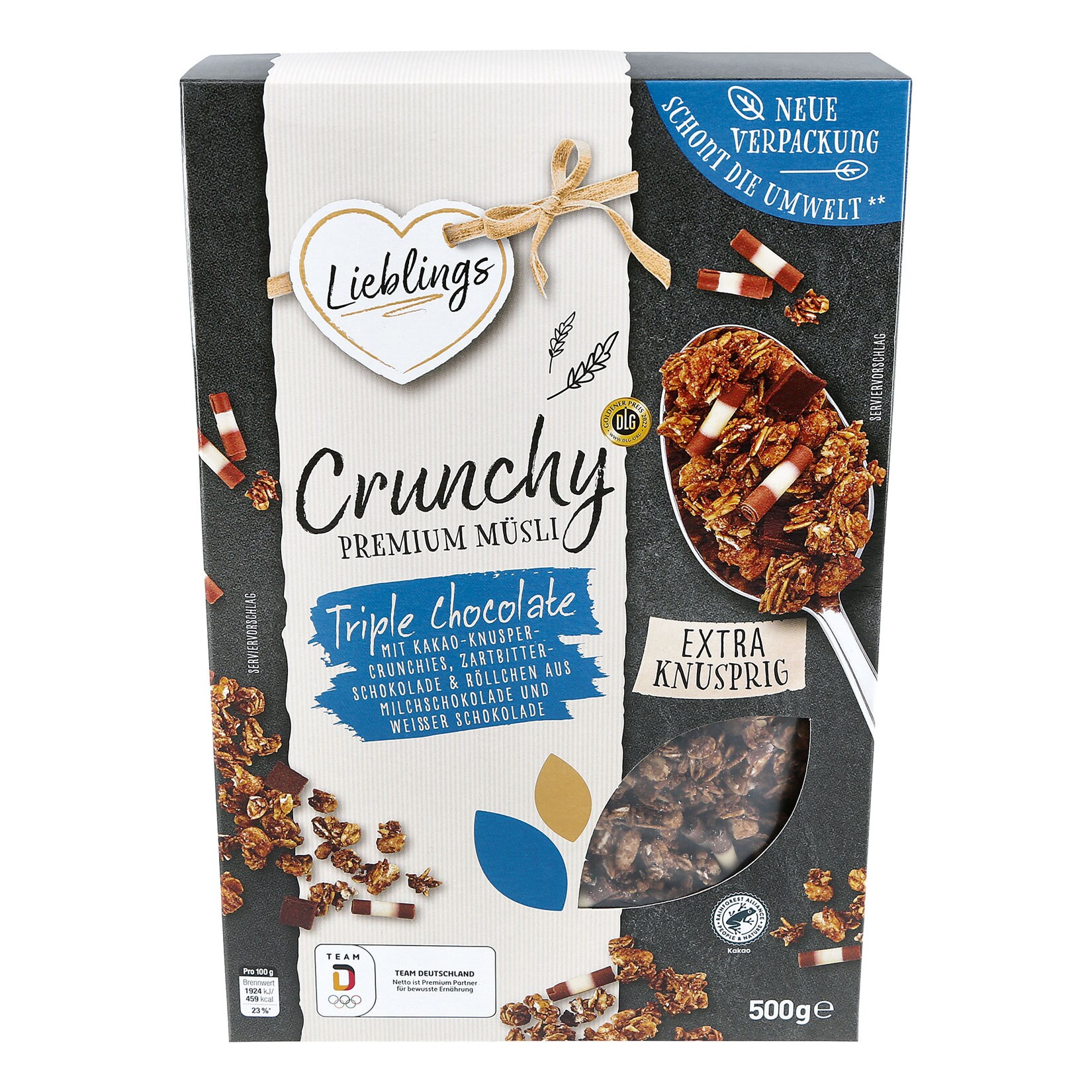Lieblings Knusper Müsli Triple Choc 500 g, 7er Pack
