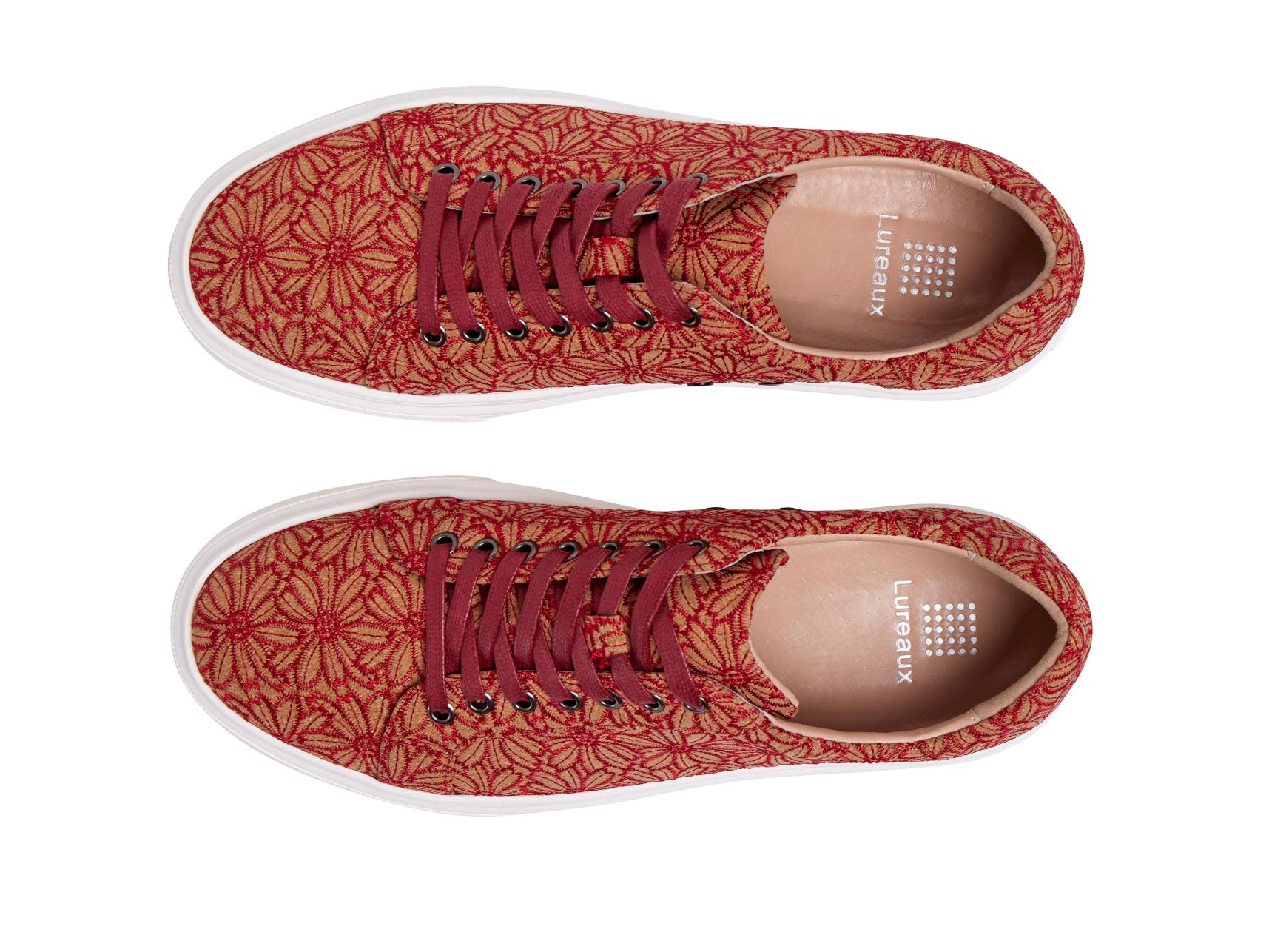 Red Cork Flower Sneakers