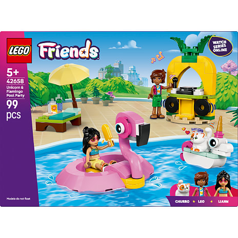LEGO Friends Poolparty med enhjørning og flamingo 42658