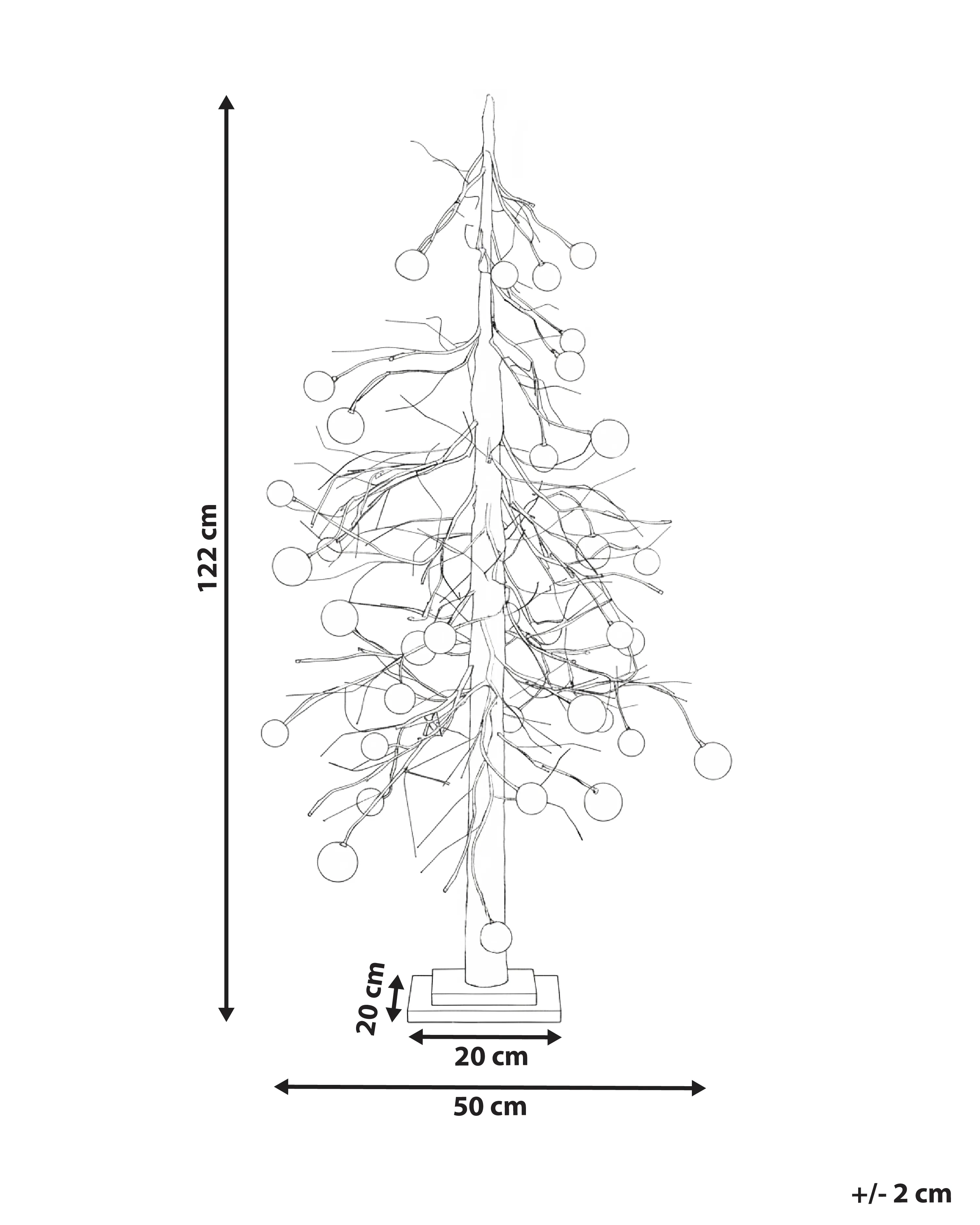 Buitendecoratie LED HOLAR Kerstboom 122 cm Wit