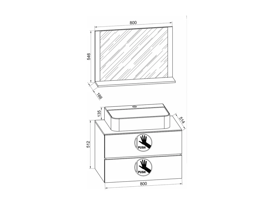 Meuble de salle de bains 3 pièces Lendas 80 cm M