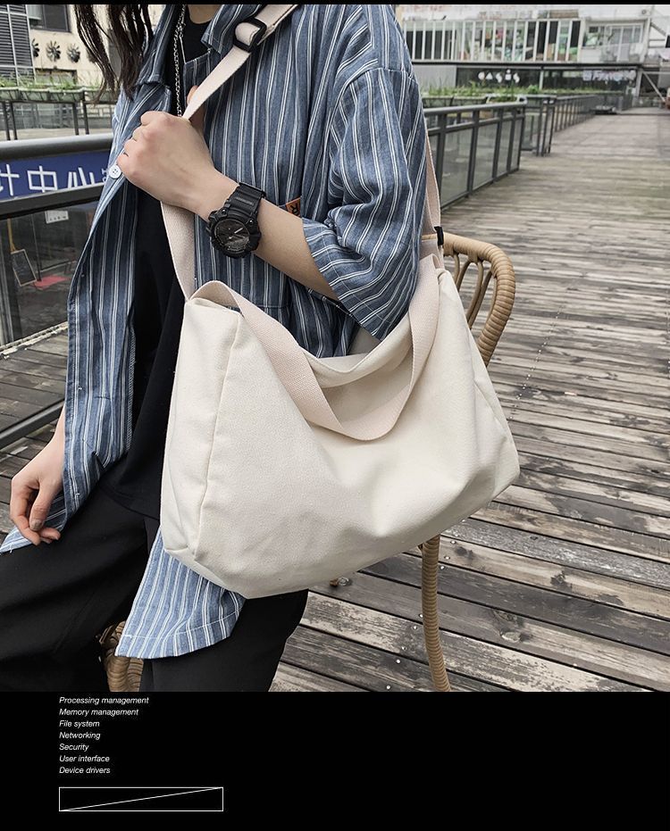 EAVALURE - Effen canvas crossbodytas met rits