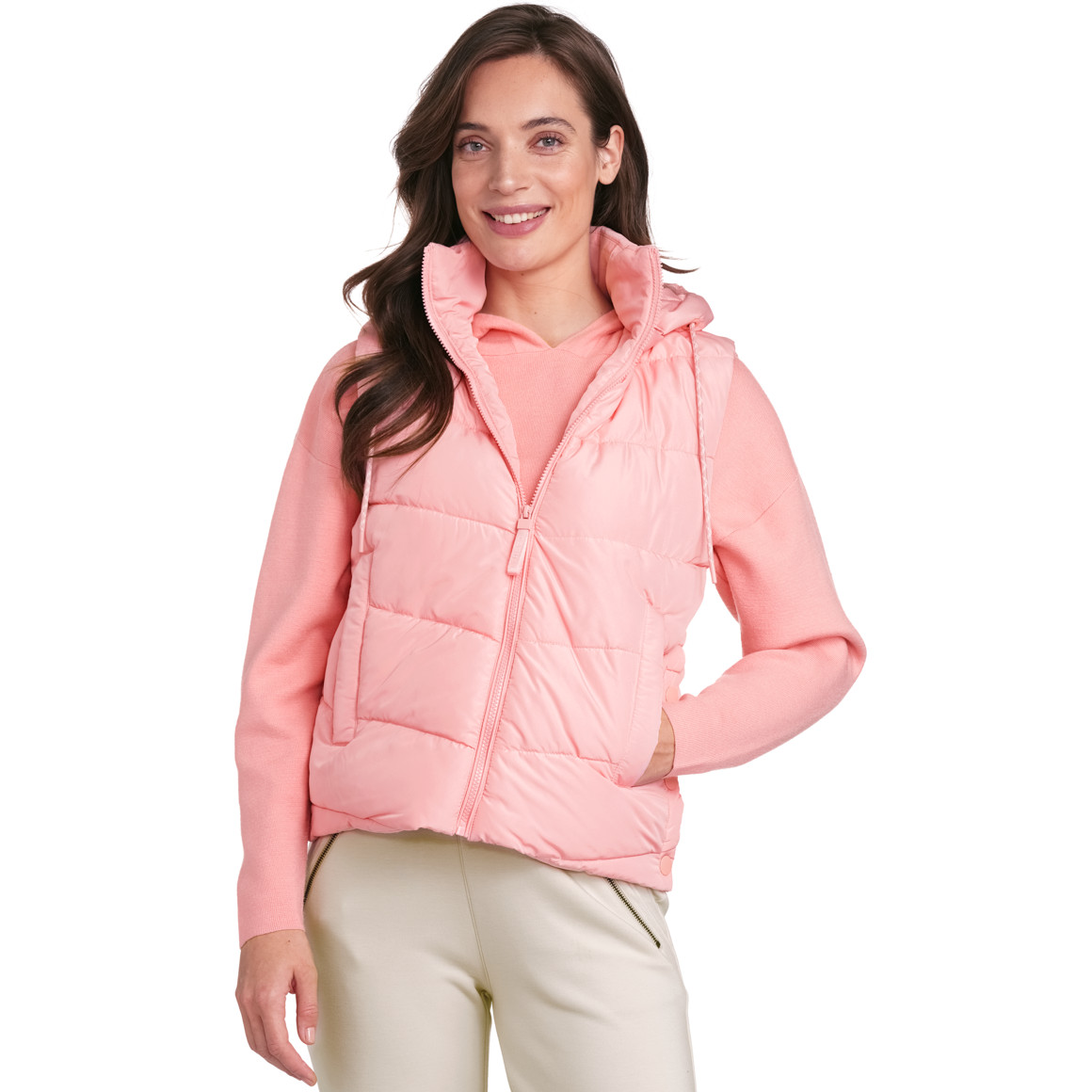 Gina Collection Damen Weste in Unifarben rosa