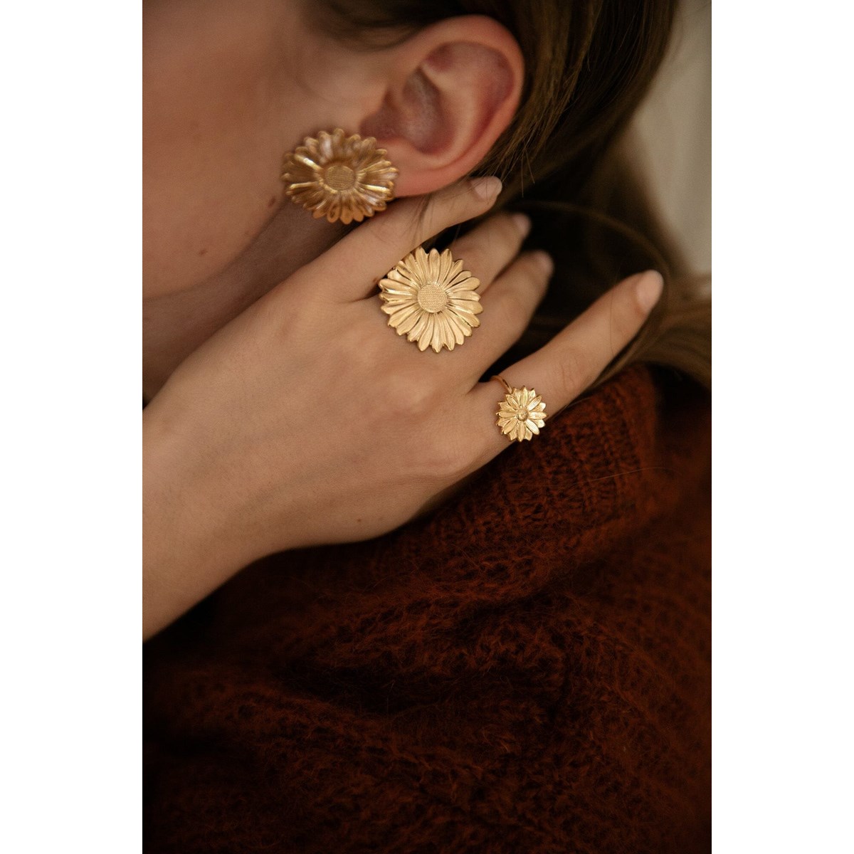 bague fleur plaqué argent - MAÏA