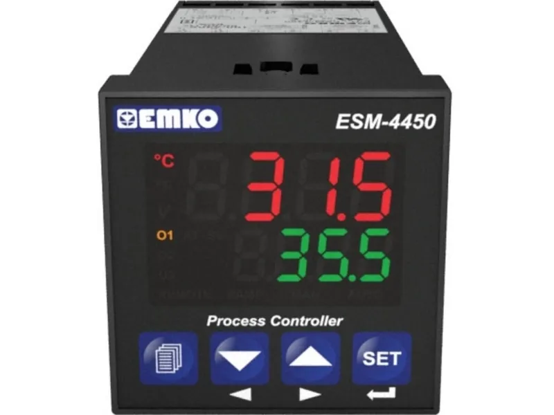 Emko ESM-4450.2.20.1.1/00.00/0.0.0.0 2-punkt, P, PI, PD, PID Temperaturregulator Pt100, J, K, R, S, T -200 til 1700 °C Relæ 5 A (L x B x H) 117 x 48 x 48 mm