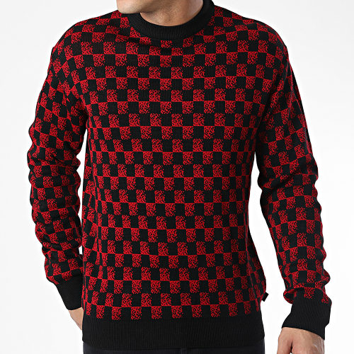 Pull A Carreaux AVH-181 Rouge Noir