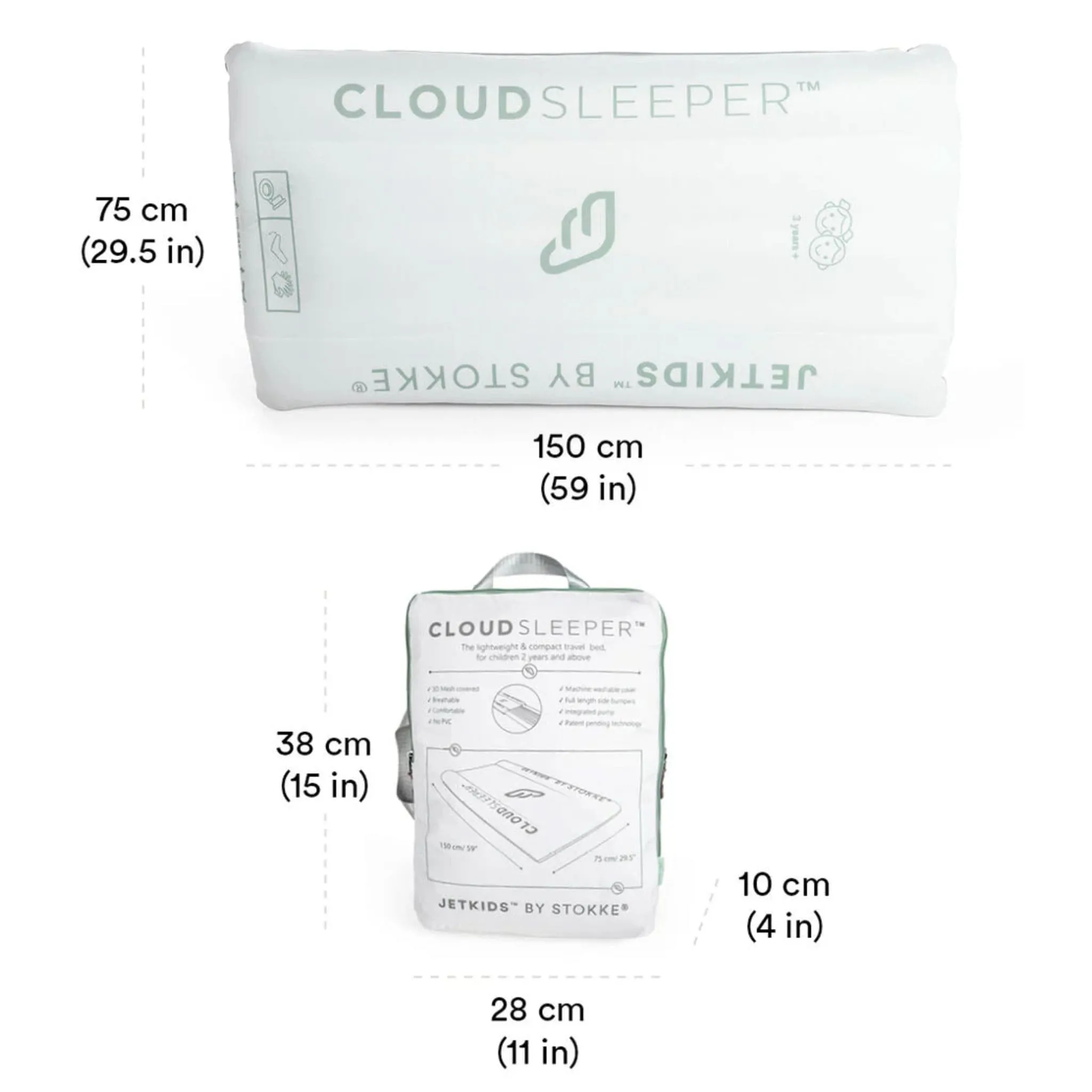 Stokke Matelas Gonflable Lit de Voyage Cloudsleeper™ JetKids™ By Stokke®