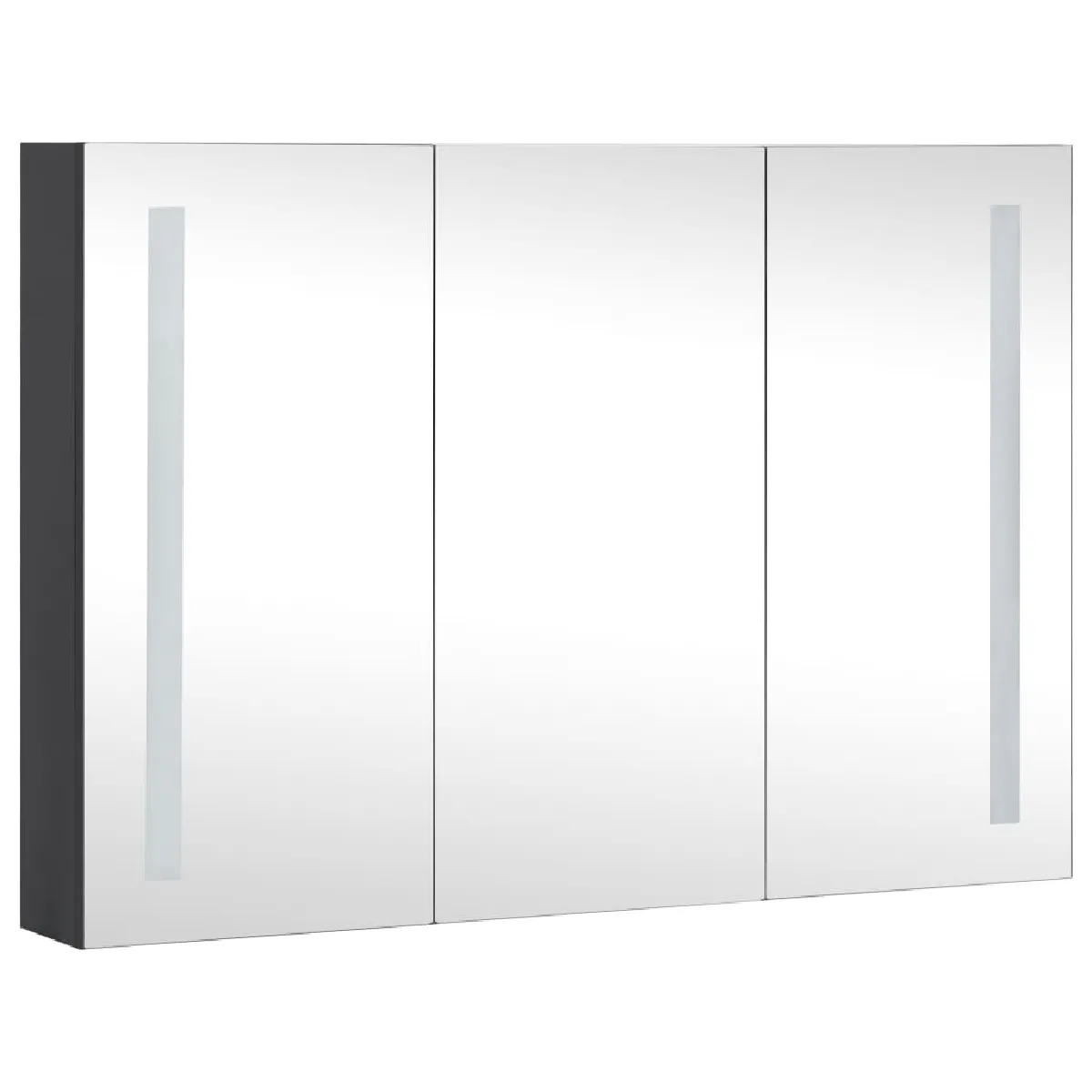 Helloshop26 Armoire de Salle de Bain LED 89 x 14 x 62 cm - Noir