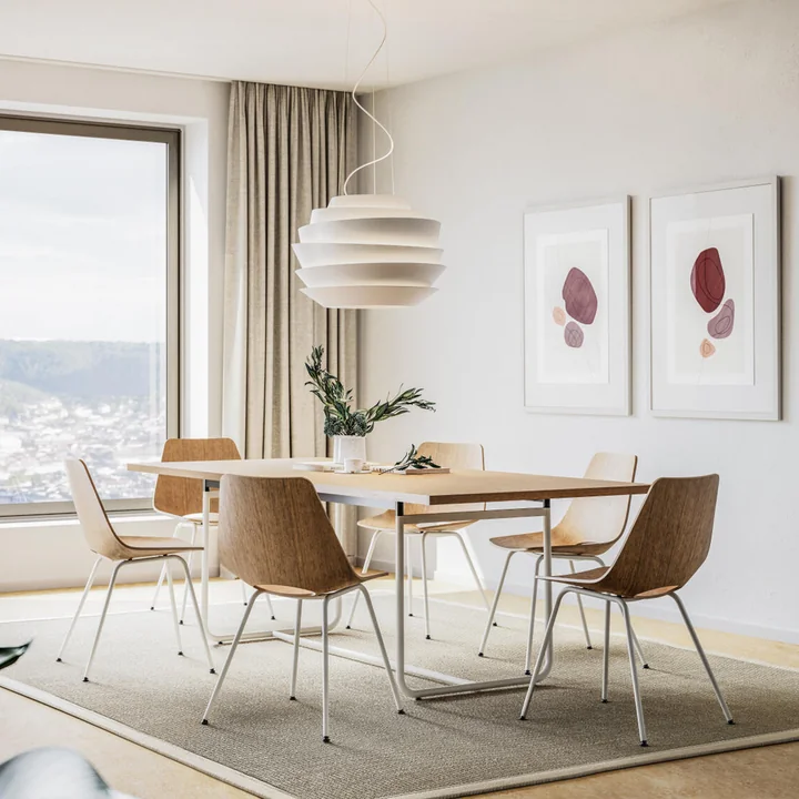 Thonet - S 661 Stuhl, Chrom / Buche rostrot
