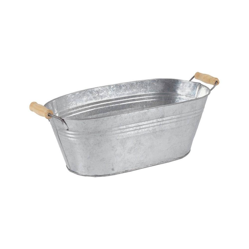 Jardinière ovale zinc et bois (lot de 3)