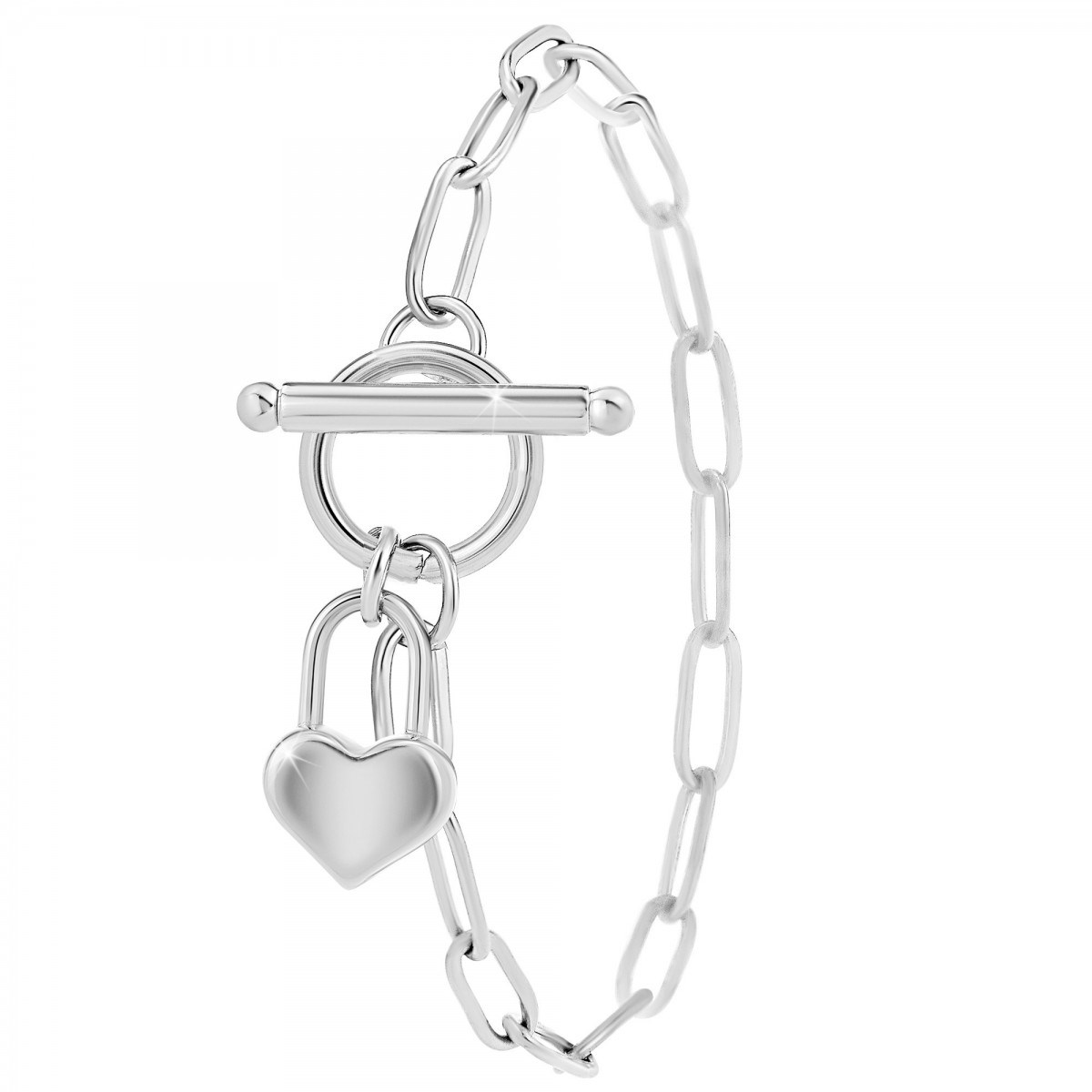 Bracelet coeur en acier inoxydable SC Crystal