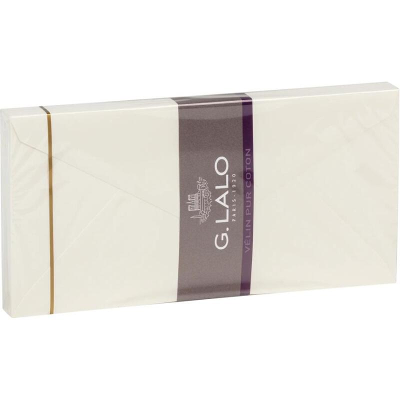 20 enveloppes DL(110x220mm) Vélin pur coton gommées - Crème