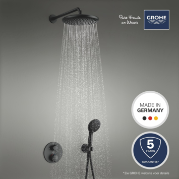 Grohe Precision Thermostat Perfect inbouw douchesysteem met  Vitalio Comfort 250 hoofddouche rond Mat Zwart