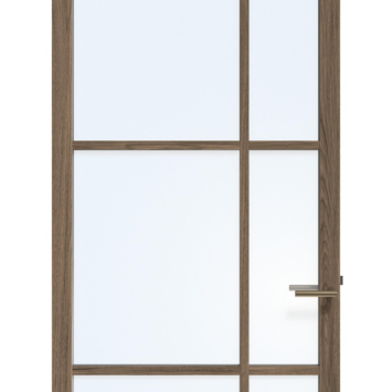 Arne & Bodil binnendeur ABE106 blank glas - donker eiken houtlook afwerking