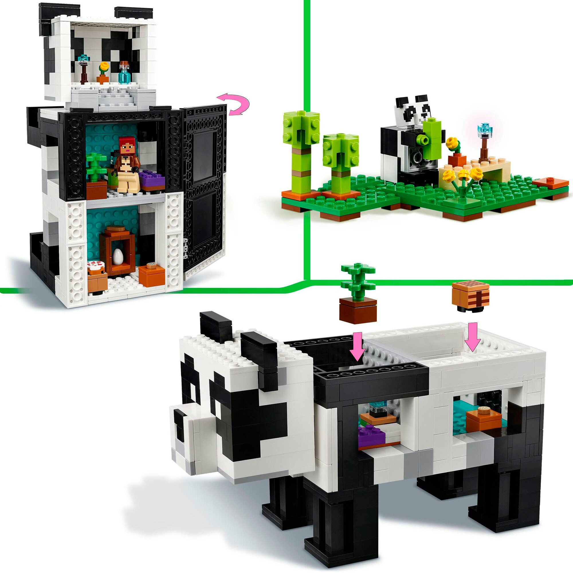 LEGO Konstruktionsspielzeug Minecraft Das Pandahaus