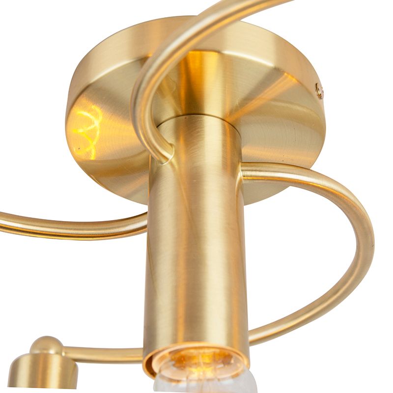 Art Deco plafondlamp messing 4-lichts - Facile