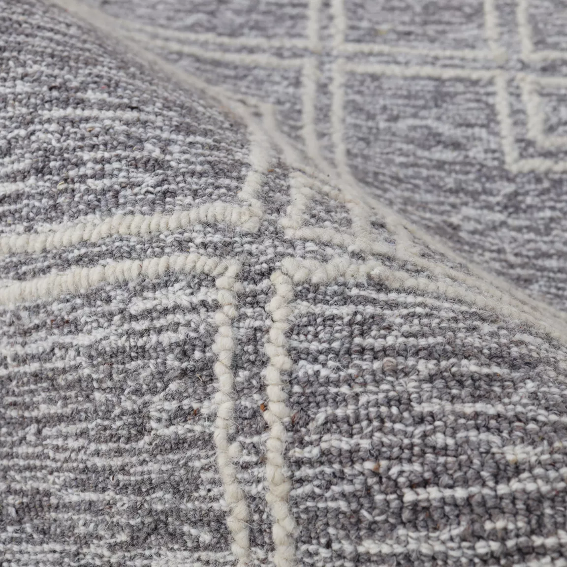Tapis de salon rectangulaire laine tuftée (160 x 230 cm) Yutoo Gris