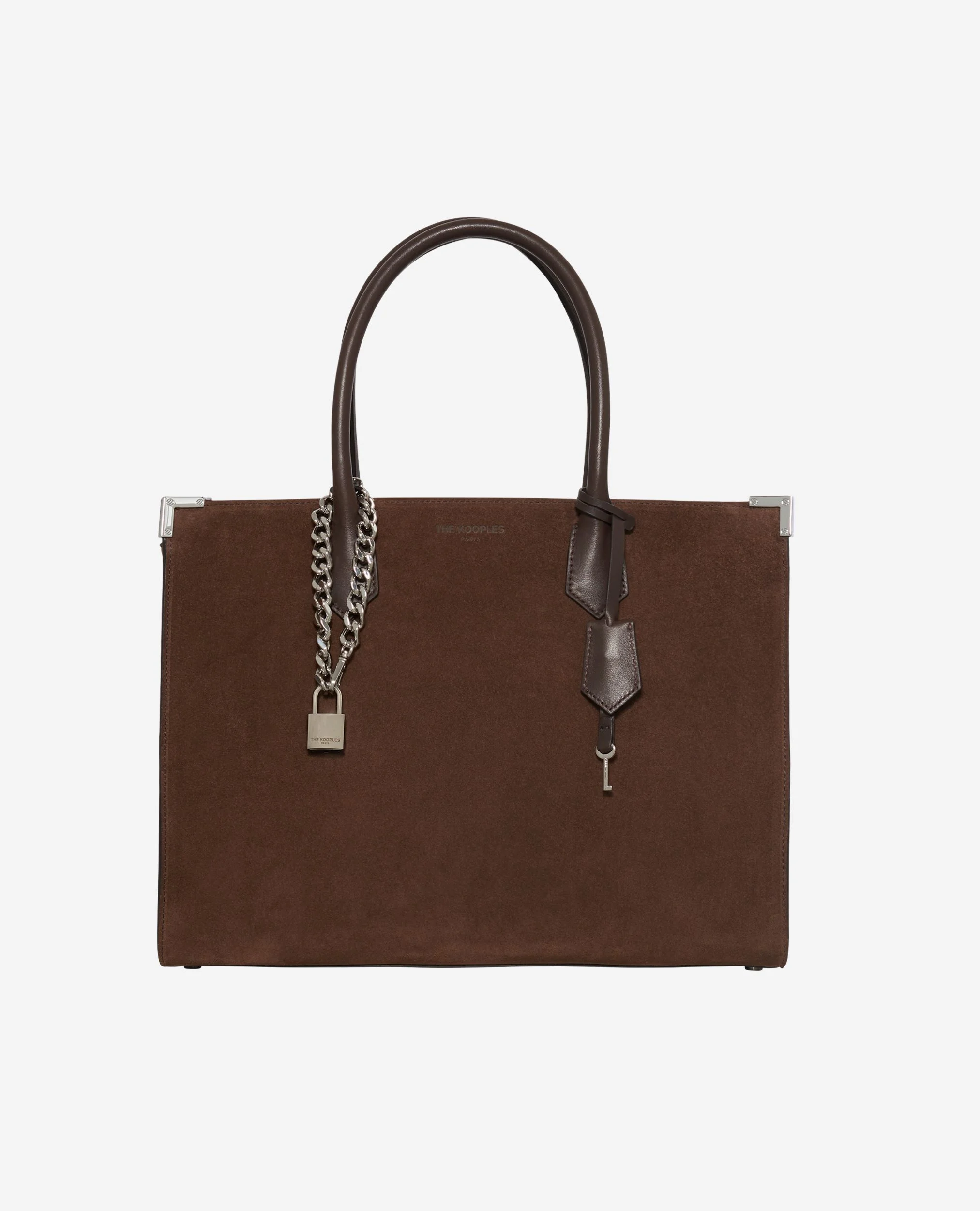 Sac cabas Ming L en suède marron