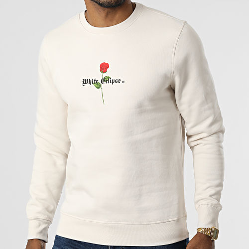 Sweat Crewneck Roses White Eclipse Blanc Vintage