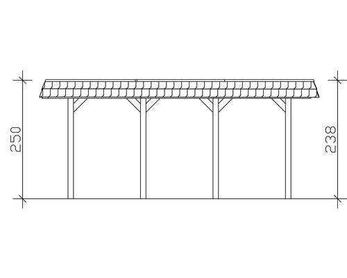 SKAN HOLZ Spreewald dubbele carport inclusief paalankers, 585 x 589 cm, geïmpregneerd