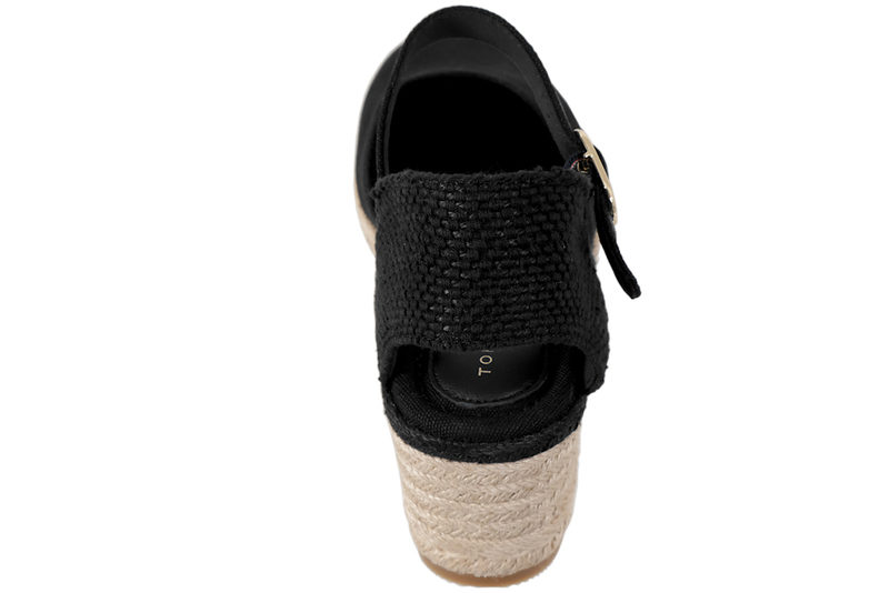 TOMMY HILFIGER - MID WEDGE ESPAD CLOSED TOE BLACK SANDAL