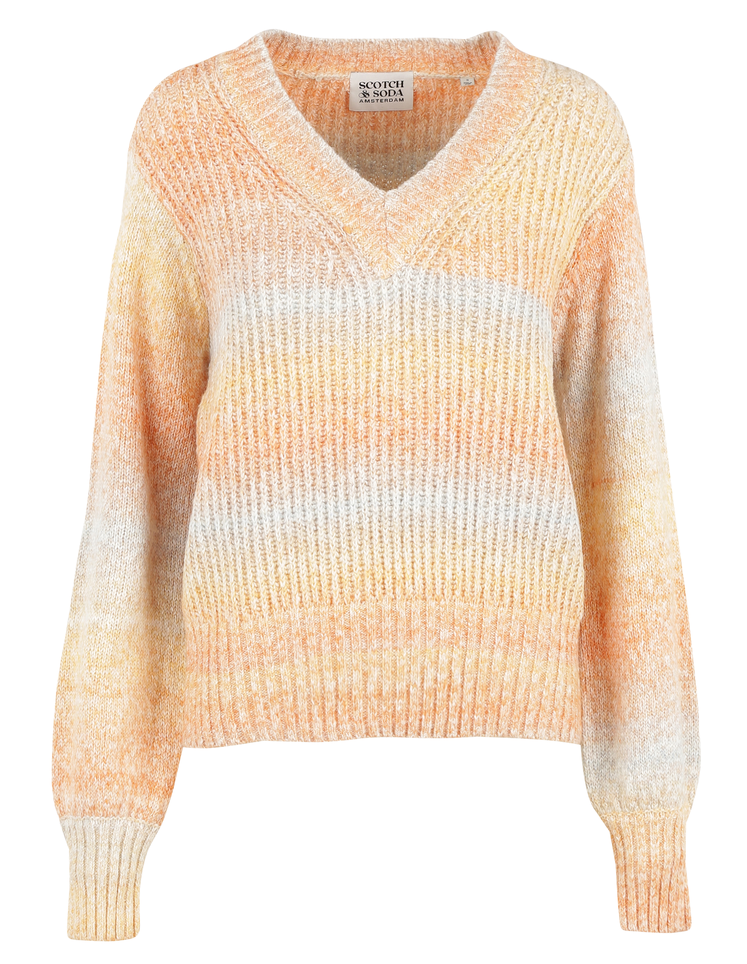 Pull col v en coton mélangé | Noir